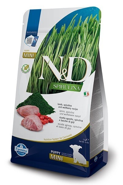 Farmina FARMINA N&D Spirulina Lamb Puppy Mini - sucha karma dla psa - 2 kg Farmina FARMINA N&D Spirulina Lamb Puppy Mini - sucha karma dla psa - 2 kg