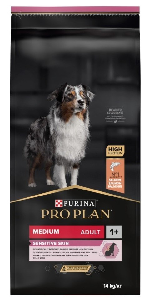 PURINA NESTLE PURINA PRO PLAN Adult Medium Sensitive Skin - sucha karma dla psa - 14kg PURINA NESTLE PURINA PRO PLAN Adult Medium Sensitive Skin - sucha karma dla psa - 14kg