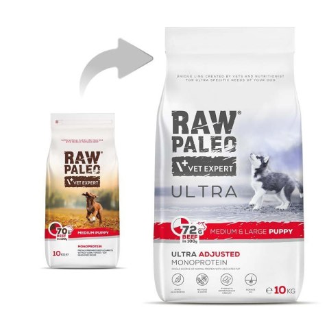 VetExpert VetExpert Raw Paleo Ultra Wołowina Medium&Large Puppy 10kg VetExpert VetExpert Raw Paleo Ultra Wołowina Medium&Large Puppy 10kg