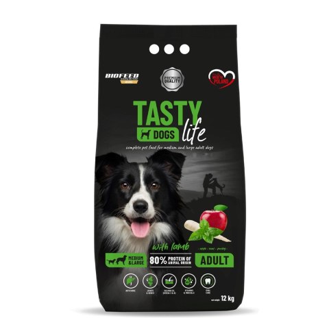 BIOFEED BIOFEED TASTY DOGS LIFE ADULT M&L WITH LAMB 12KG BIOFEED BIOFEED TASTY DOGS LIFE ADULT M&L WITH LAMB 12KG