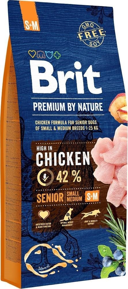 Brit BRIT PREMIUM BY NATURE Senior S+M - sucha karma dla psów starszych ras średnich - 15 kg Brit BRIT PREMIUM BY NATURE Senior S+M - sucha karma dla psów starszych ras średnich - 15 kg