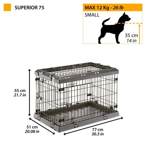FERPLAST FERPLAST Superior 75 - klatka dla psów - 77 x 51 x 55 cm FERPLAST FERPLAST Superior 75 - klatka dla psów - 77 x 51 x 55 cm