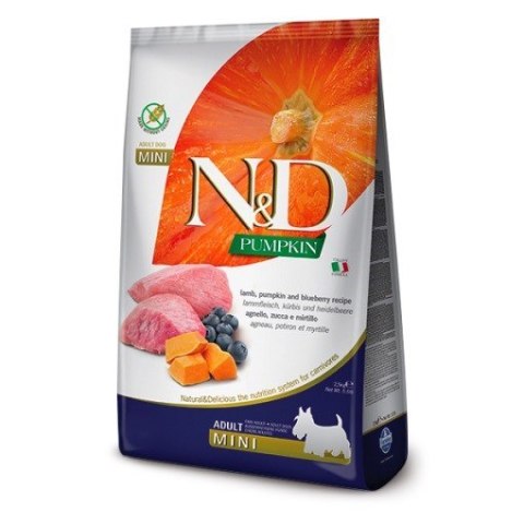 Farmina FARMINA N&D Pumpkin Lamb & Blueberry Adult Mini - sucha karma dla psa - 2.5 kg Farmina FARMINA N&D Pumpkin Lamb & Blueberry Adult Mini - sucha karma dla psa - 2.5 kg