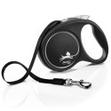 Flexi Smycz flexi automatyczna Black Design L taśma 5 m - dla psa do 50 kg, kolor srebrny