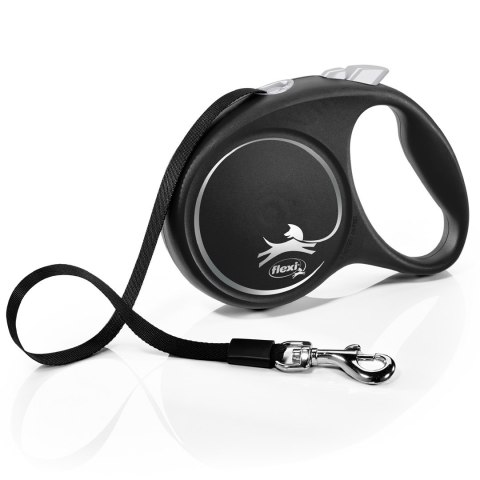 Flexi Smycz flexi automatyczna Black Design L taśma 5 m - dla psa do 50 kg, kolor srebrny Flexi Smycz flexi automatyczna Black Design L taśma 5 m - dla psa do 50 kg, kolor srebrny