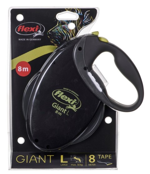 Flexi Smycz flexi automatyczna Giant L taśma 8 m - dla psa do 50 kg, kolor czarno-żółty Flexi Smycz flexi automatyczna Giant L taśma 8 m - dla psa do 50 kg, kolor czarno-żółty