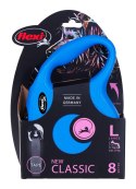 Flexi Smycz flexi automatyczna NEW CLASSIC L taśma 8 m - dla psa do 50 kg, kolor niebieski