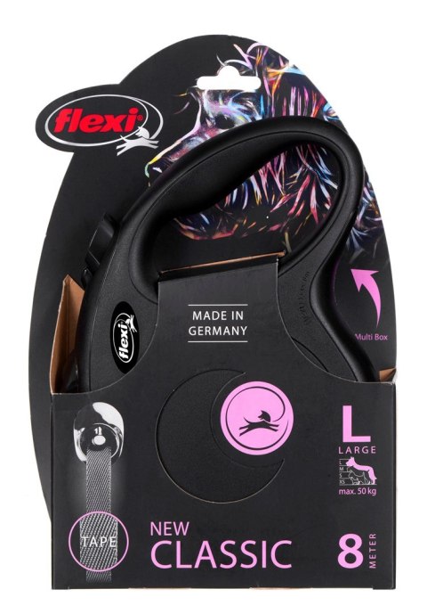 Flexi Smycz flexi automatyczna New Classic L taśma 8 m - dla psa do 50 kg, kolor czarny Flexi Smycz flexi automatyczna New Classic L taśma 8 m - dla psa do 50 kg, kolor czarny