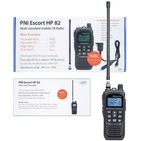 PNI Przenośne radio ręczne CB PNI Escort HP 82 Bateria 1800mAh Ładowanie USB-C PNI Przenośne radio ręczne CB PNI Escort HP 82 Bateria 1800mAh Ładowanie USB-C