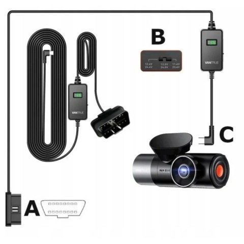 VANTRUE Adapter zasilania OBD USB-C VANTRUE VP04 VANTRUE Adapter zasilania OBD USB-C VANTRUE VP04