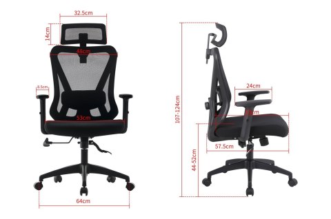 Activejet Ergonomiczny fotel biurowy ACTIVEJET T5 czarny Activejet Ergonomiczny fotel biurowy ACTIVEJET T5 czarny