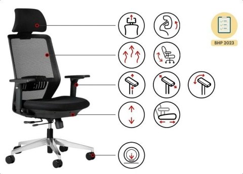 BEMONDI Ergonomiczny fotel biurowy SPECTRUM czarny BEMONDI Ergonomiczny fotel biurowy SPECTRUM czarny