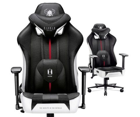 DIABLO CHAIRS Fotel gamingowy DIABLO X-PLAYER 2.0 normal fotel biało-czarny DIABLO CHAIRS Fotel gamingowy DIABLO X-PLAYER 2.0 normal fotel biało-czarny