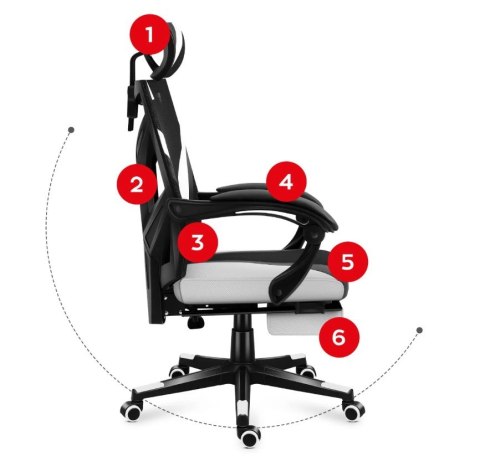 Huzaro Fotel gamingowy Huzaro Combat 5.0 White Huzaro Fotel gamingowy Huzaro Combat 5.0 White