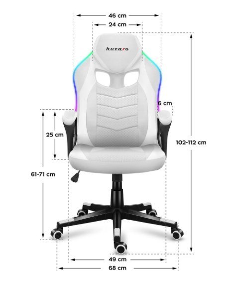 Huzaro Fotel gamingowy Huzaro Force 2.5 RGB WHITE MESH Huzaro Fotel gamingowy Huzaro Force 2.5 RGB WHITE MESH