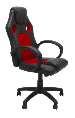 TOP E SHOP FOTEL OBROTOWY KRZESŁO ENZO CZERWONO CZARNY