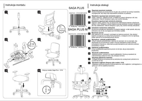 UNIQUE Ergonomiczny fotel biurowy SAGA PLUS czarny UNIQUE Ergonomiczny fotel biurowy SAGA PLUS czarny