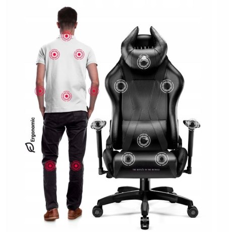 DIABLO CHAIRS Fotel gamingowy DIABLO X-HORN 2.0 king fotel czarno-czarny DIABLO CHAIRS Fotel gamingowy DIABLO X-HORN 2.0 king fotel czarno-czarny