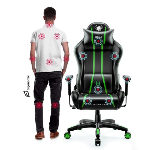 DIABLO CHAIRS Fotel gamingowy DIABLO X-ONE 2.0 normal fotel czarno-zielony DIABLO CHAIRS Fotel gamingowy DIABLO X-ONE 2.0 normal fotel czarno-zielony
