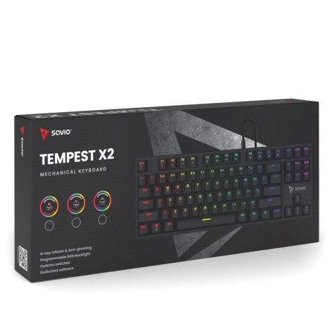 SAVIO SAVIO KLAWIATURA MECHANICZNA RGB OUTEMU BLUE TEMPEST X2 SAVIO SAVIO KLAWIATURA MECHANICZNA RGB OUTEMU BLUE TEMPEST X2