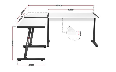 Huzaro Biurko gamingowe Huzaro Hero 6.0 White Huzaro Biurko gamingowe Huzaro Hero 6.0 White
