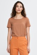 Bluzka basic z krótkim rękawem B193 Carmel - Nife