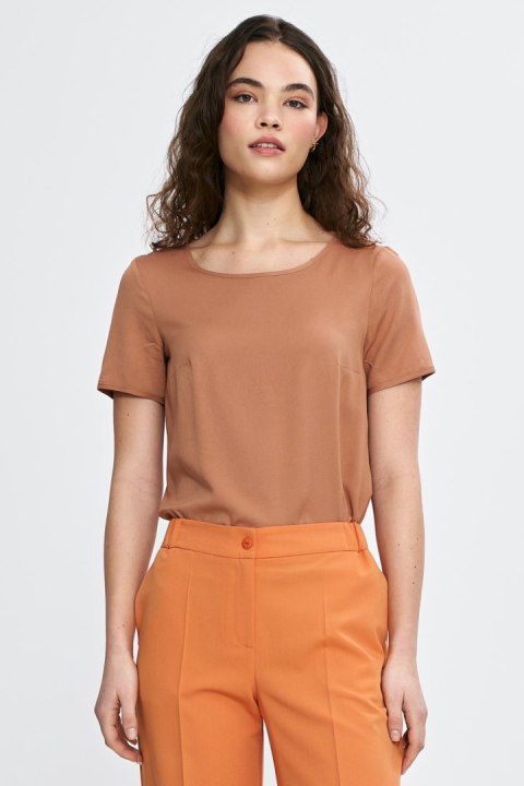 Bluzka basic z krótkim rękawem B193 Carmel - Nife Bluzka basic z krótkim rękawem B193 Carmel - Nife