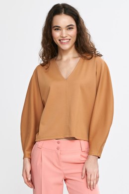 Bluzka oversize z balonowymi rękawami B192 Carmel - Nife