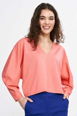 Bluzka oversize z balonowymi rękawami B192 Coral - Nife