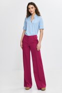 Spodnie wide leg z kantem SD112 Fuksja - Nife
