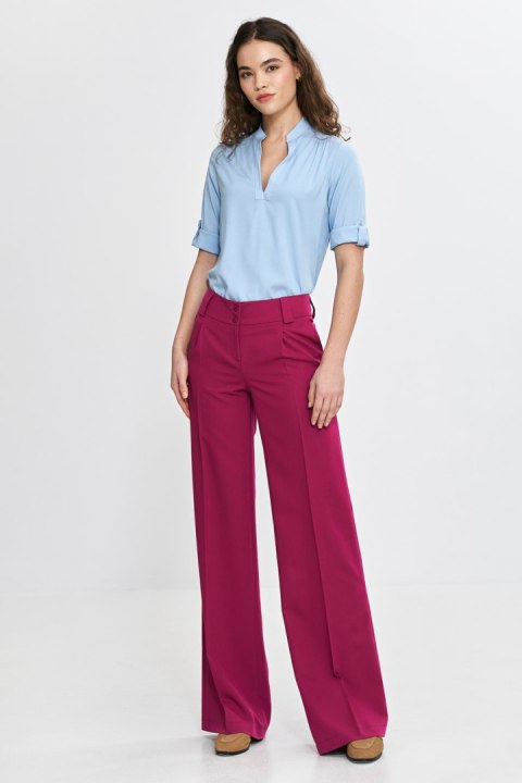 Spodnie wide leg z kantem SD112 Fuksja - Nife Spodnie wide leg z kantem SD112 Fuksja - Nife