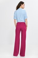 Spodnie wide leg z kantem SD112 Fuksja - Nife