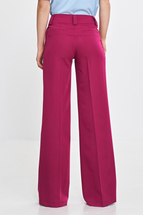 Spodnie wide leg z kantem SD112 Fuksja - Nife Spodnie wide leg z kantem SD112 Fuksja - Nife