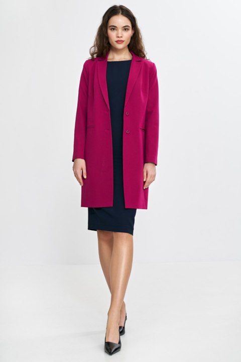Sukienka z subtelnym dekoltem na plecach S266 Navy - Nife Sukienka z subtelnym dekoltem na plecach S266 Navy - Nife
