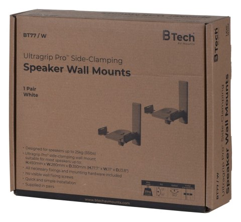 B TECH Uchwyt ścienne do głośnika B TECH BT77/W 1MBTG012 (kolor biały) B TECH Uchwyt ścienne do głośnika B TECH BT77/W 1MBTG012 (kolor biały)