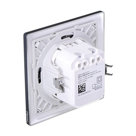 FIBARO FIBARO Gniazdo USB Walli N USB Outlet antracyt FIBARO FIBARO Gniazdo USB Walli N USB Outlet antracyt