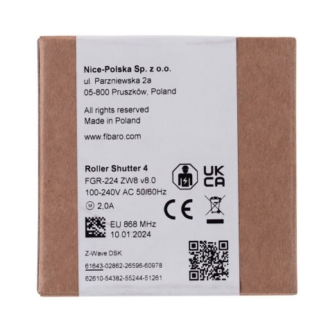 FIBARO Sterownik Rolet Fibaro FGR-224 (następca FGR-223) FIBARO Sterownik Rolet Fibaro FGR-224 (następca FGR-223)