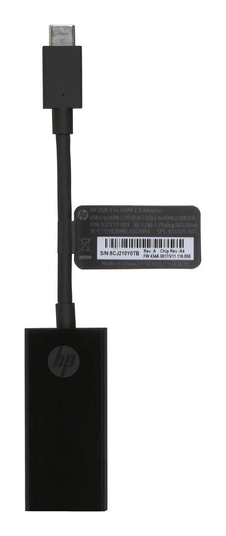 Hewlett-Packard Przejściówka HP USB-C to HDMI 2.0 Adapter czarna 2PC54AA Hewlett-Packard Przejściówka HP USB-C to HDMI 2.0 Adapter czarna 2PC54AA