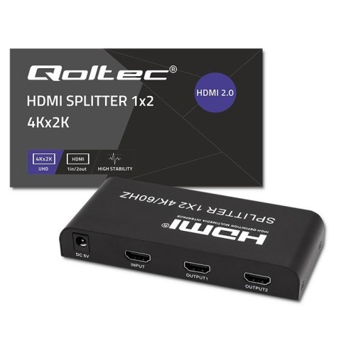 Qoltec QOLTEC ROZDZIELACZ SPLITTER 2XHDMI 4KX2K | 6GB/S | 60HZ Qoltec QOLTEC ROZDZIELACZ SPLITTER 2XHDMI 4KX2K | 6GB/S | 60HZ
