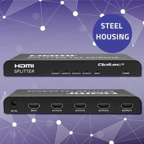 Qoltec QOLTEC ROZDZIELACZ SPLITTER 4XHDMI 4KX2K | 6GB/S | 60HZ Qoltec QOLTEC ROZDZIELACZ SPLITTER 4XHDMI 4KX2K | 6GB/S | 60HZ