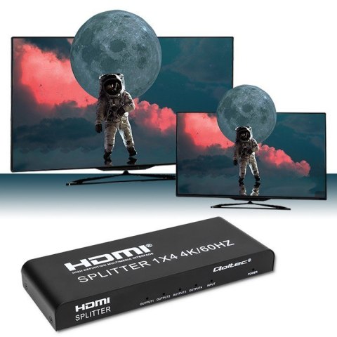 Qoltec QOLTEC ROZDZIELACZ SPLITTER 4XHDMI 4KX2K | 6GB/S | 60HZ Qoltec QOLTEC ROZDZIELACZ SPLITTER 4XHDMI 4KX2K | 6GB/S | 60HZ