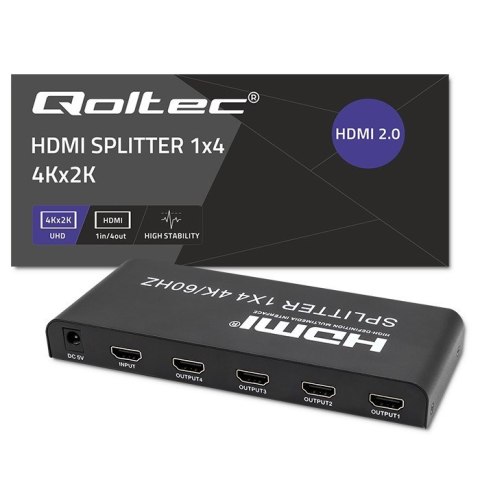 Qoltec QOLTEC ROZDZIELACZ SPLITTER 4XHDMI 4KX2K | 6GB/S | 60HZ Qoltec QOLTEC ROZDZIELACZ SPLITTER 4XHDMI 4KX2K | 6GB/S | 60HZ