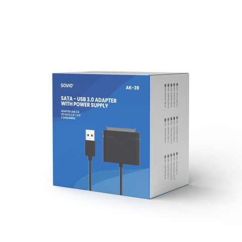 SAVIO SAVIO ADAPTER USB 3.0 DO DYSKÓW 3.5" Z ZASILANIEM AK-39 SAVIO SAVIO ADAPTER USB 3.0 DO DYSKÓW 3.5" Z ZASILANIEM AK-39