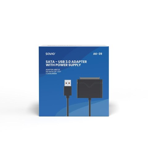 SAVIO SAVIO ADAPTER USB 3.0 DO DYSKÓW 3.5" Z ZASILANIEM AK-39 SAVIO SAVIO ADAPTER USB 3.0 DO DYSKÓW 3.5" Z ZASILANIEM AK-39