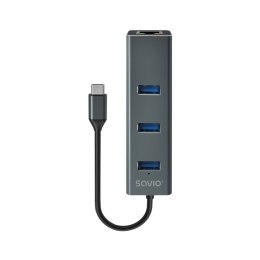 SAVIO SAVIO AK-57 3-PORTOWY HUB USB-C Z ADAPTEREM RJ-45