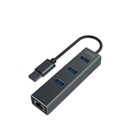 SAVIO SAVIO AK-58 3-PORTOWY HUB USB-A Z ADAPTEREM RJ-45 SAVIO SAVIO AK-58 3-PORTOWY HUB USB-A Z ADAPTEREM RJ-45
