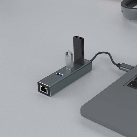 SAVIO SAVIO AK-58 3-PORTOWY HUB USB-A Z ADAPTEREM RJ-45 SAVIO SAVIO AK-58 3-PORTOWY HUB USB-A Z ADAPTEREM RJ-45