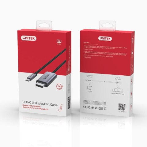 UNITEK UNITEK ADAPTER USB-C - DP 1.2 4K@60HZ,1,8M, V1409A UNITEK UNITEK ADAPTER USB-C - DP 1.2 4K@60HZ,1,8M, V1409A