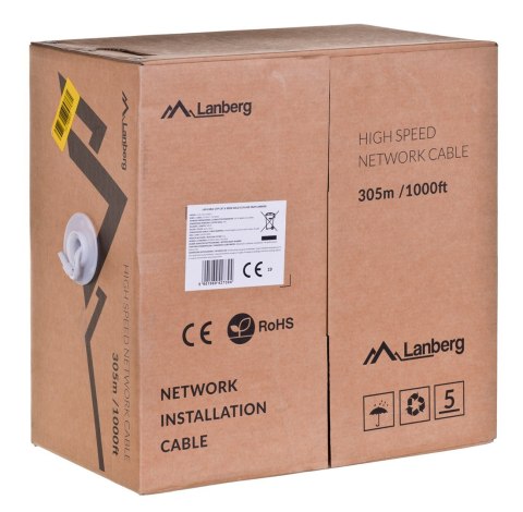 Lanberg Kabel sieciowy Lanberg LCU6-12CU-0305-S (UTP; 305m; kat. 6; kolor szary) Lanberg Kabel sieciowy Lanberg LCU6-12CU-0305-S (UTP; 305m; kat. 6; kolor szary)