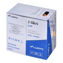 Lanberg LANBERG KABEL UTP 1GB/S 305M DRUT CCA POMARAŃCZOWY LCU6-10CC-0305-O